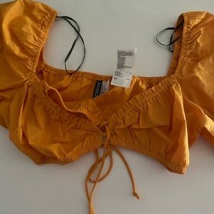 Summer orange crop top from h&m